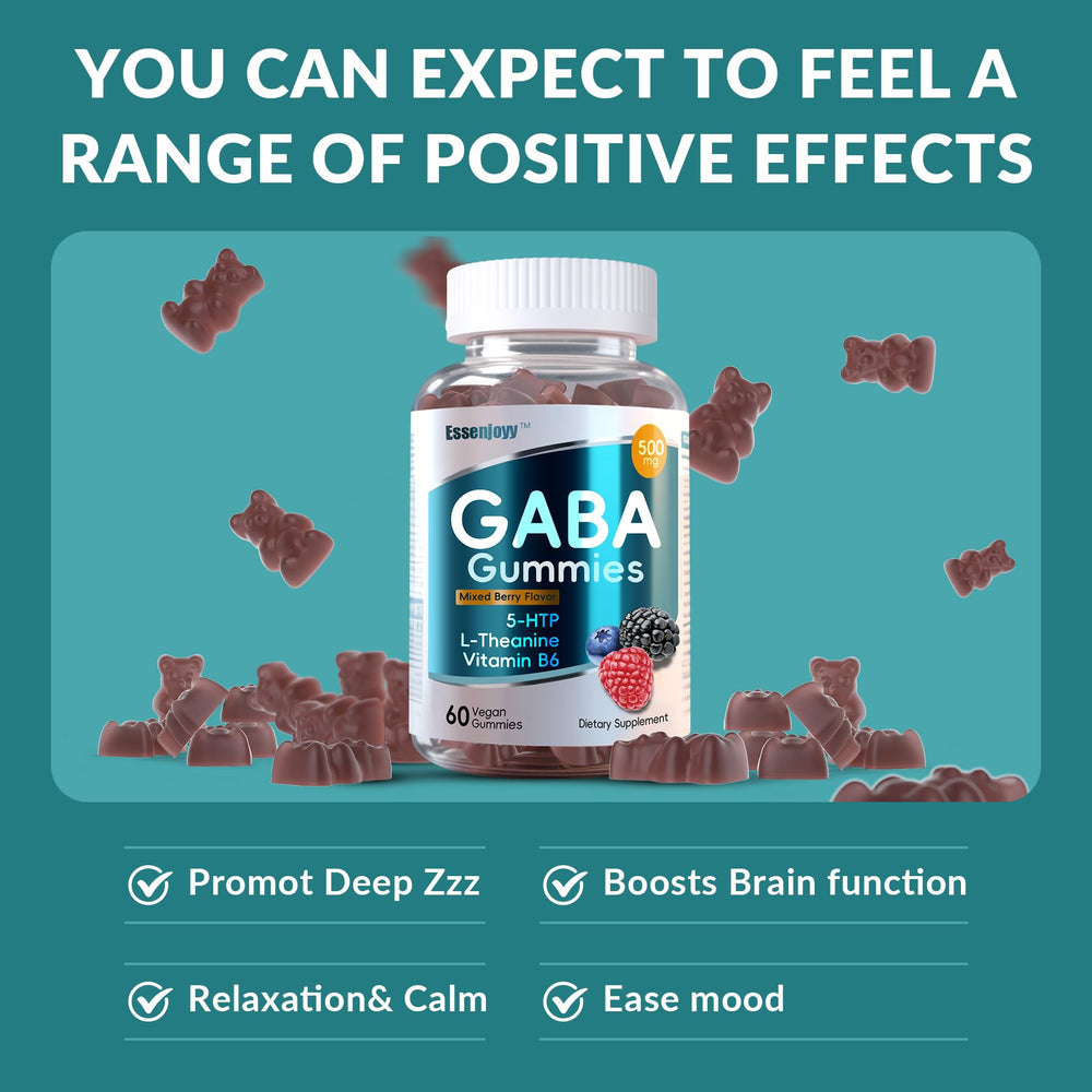 ESSENJOYY Liposomal GABA Gummies pack supports easy daily unwinding.