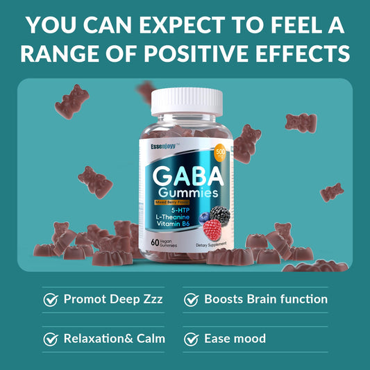 ESSENJOYY Liposomal GABA Gummies pack supports easy daily unwinding.