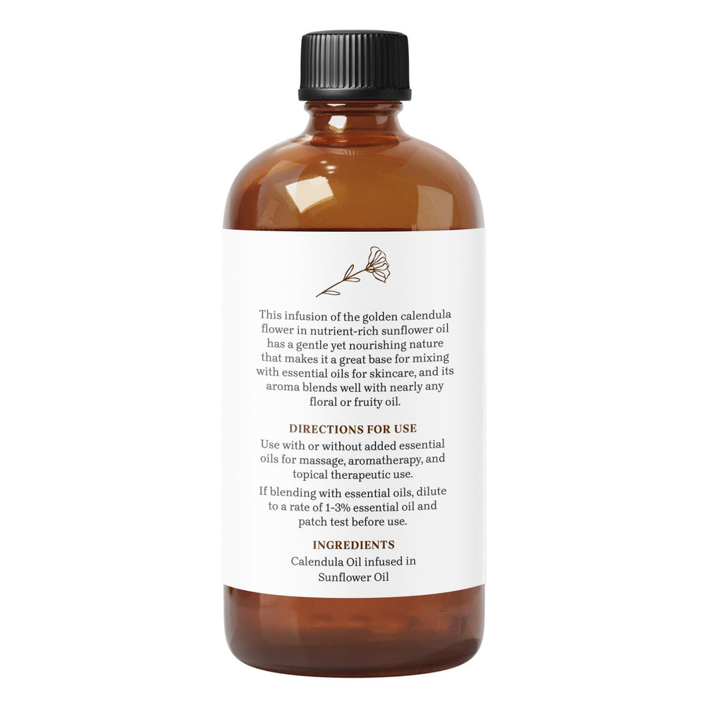 Close-up of calendula oil texture highlighting soothing, nourishing care.