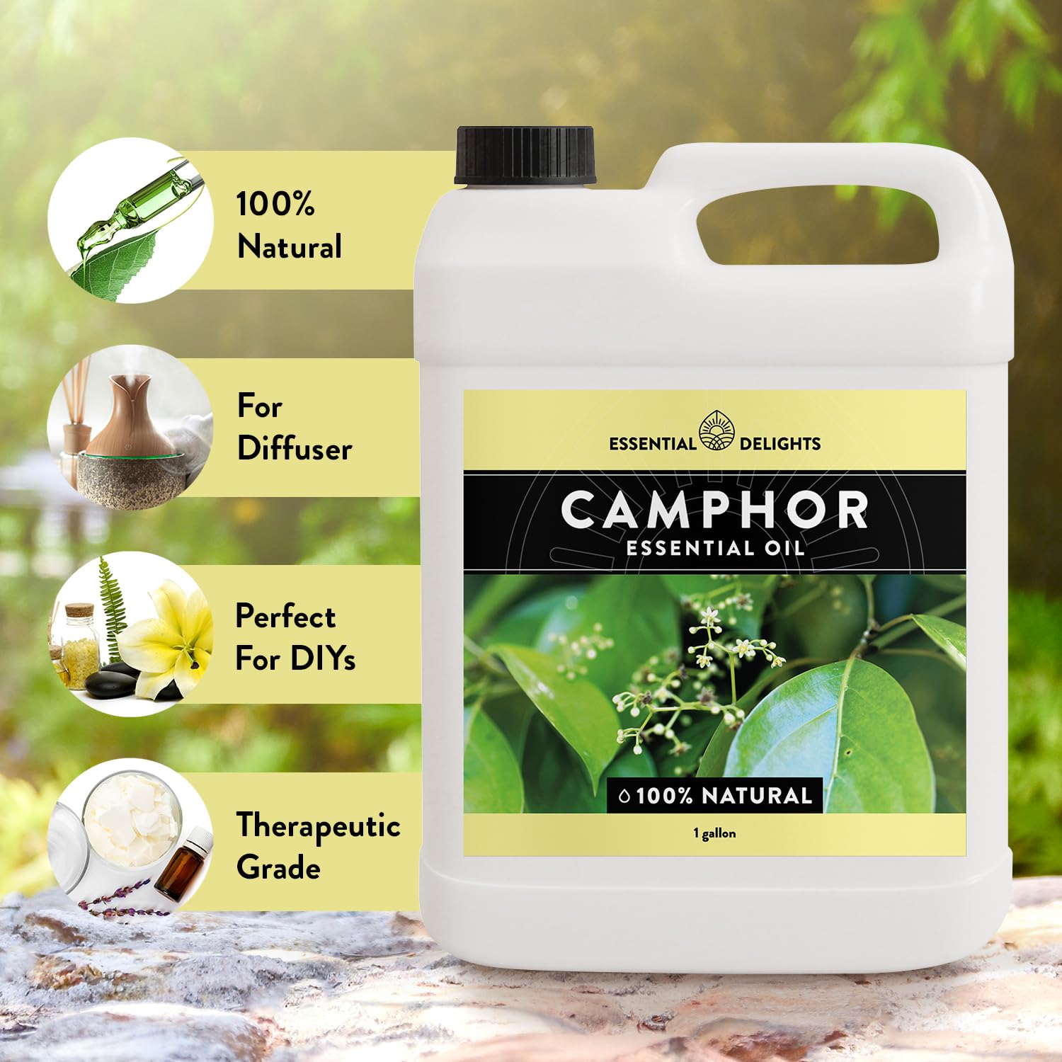 Essential Delights camphor oil bottle packaging for bulk orders