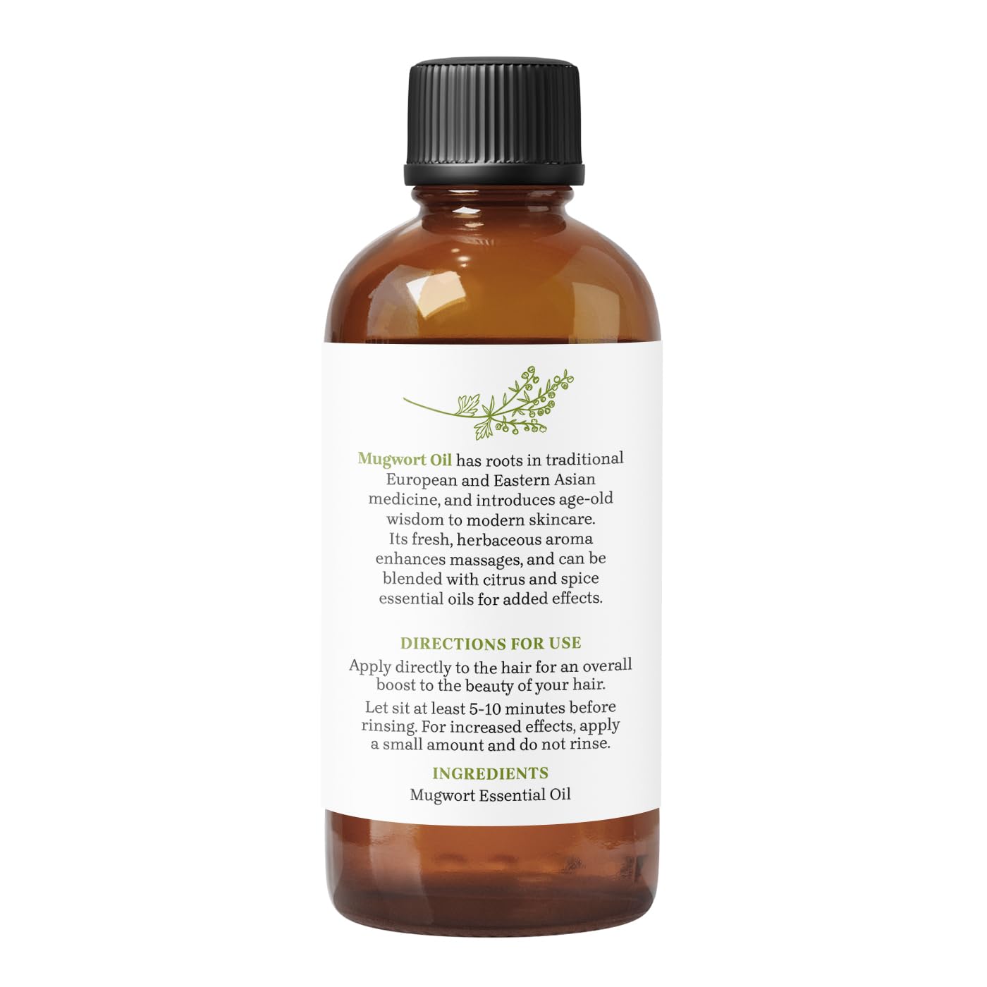Essential Delights Mugwort Oil drops suggesting application and calming aroma