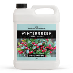 Essential Delights Wintergreen oil bottle, crisp cooling aroma ideal for aromatherapy blends.