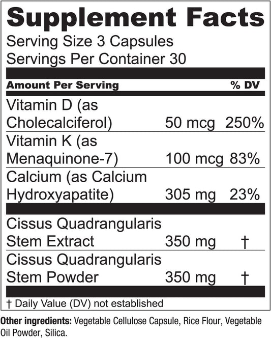 Close-up of Bone Boost capsules highlighting highly absorbable calcium for stronger bones.
