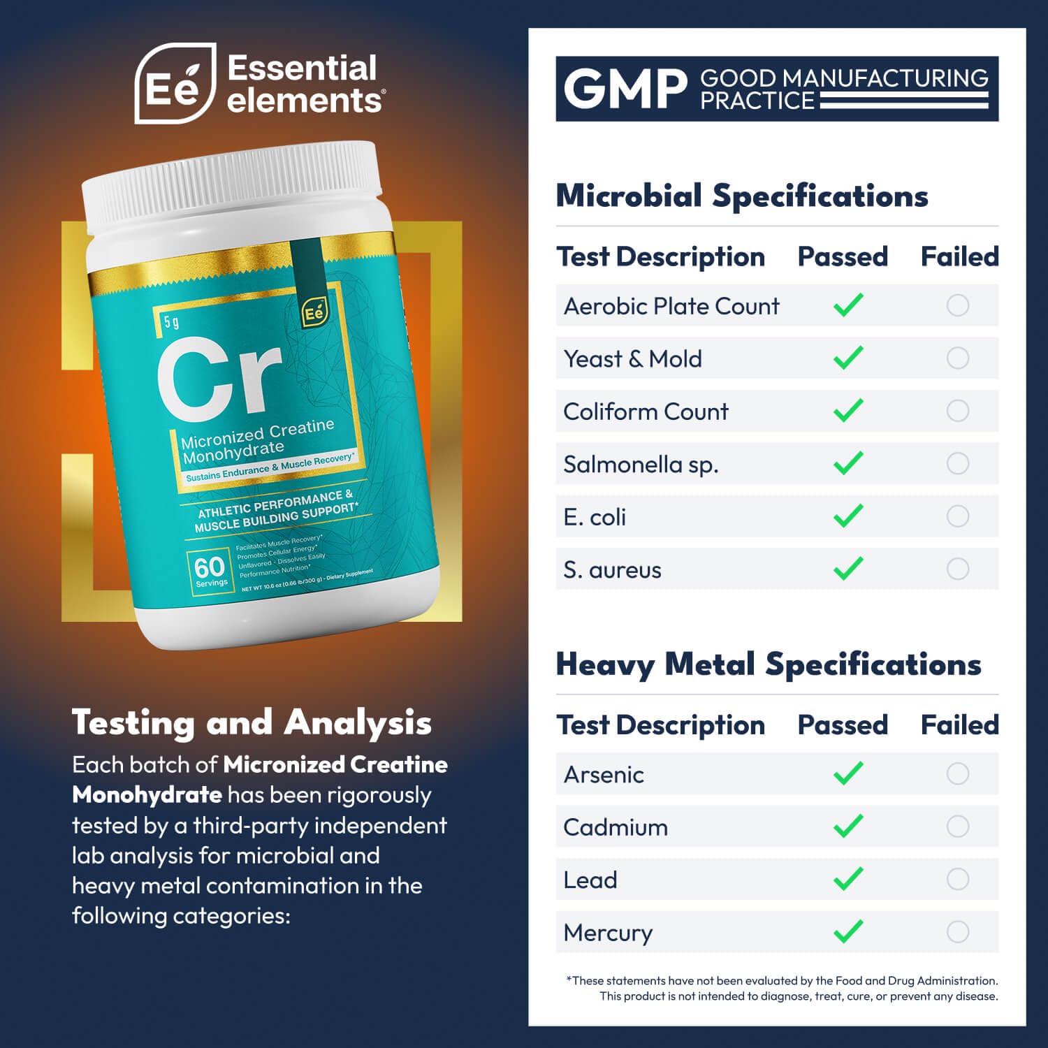 Essential Elements creatine micronized scoop for precise daily dosing.