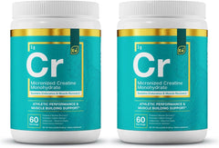 Essential Elements Micronized Creatine Monohydrate Powder bottle supports workout stamina.