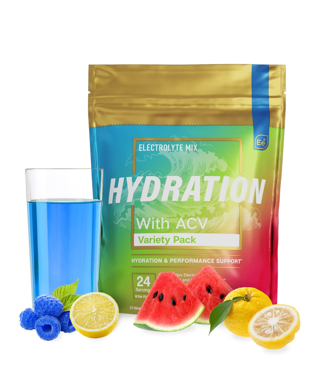 Essential Elements Hydration Packets variety pack front view for quick hydration.