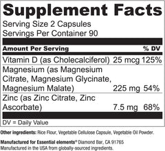Essential Elements Magnesium Plus Zinc made-in-usa badge underscores local manufacturing