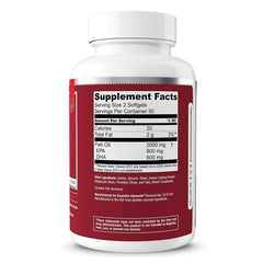Label detail highlighting EPA and DHA on Essential Elements Omega-3
