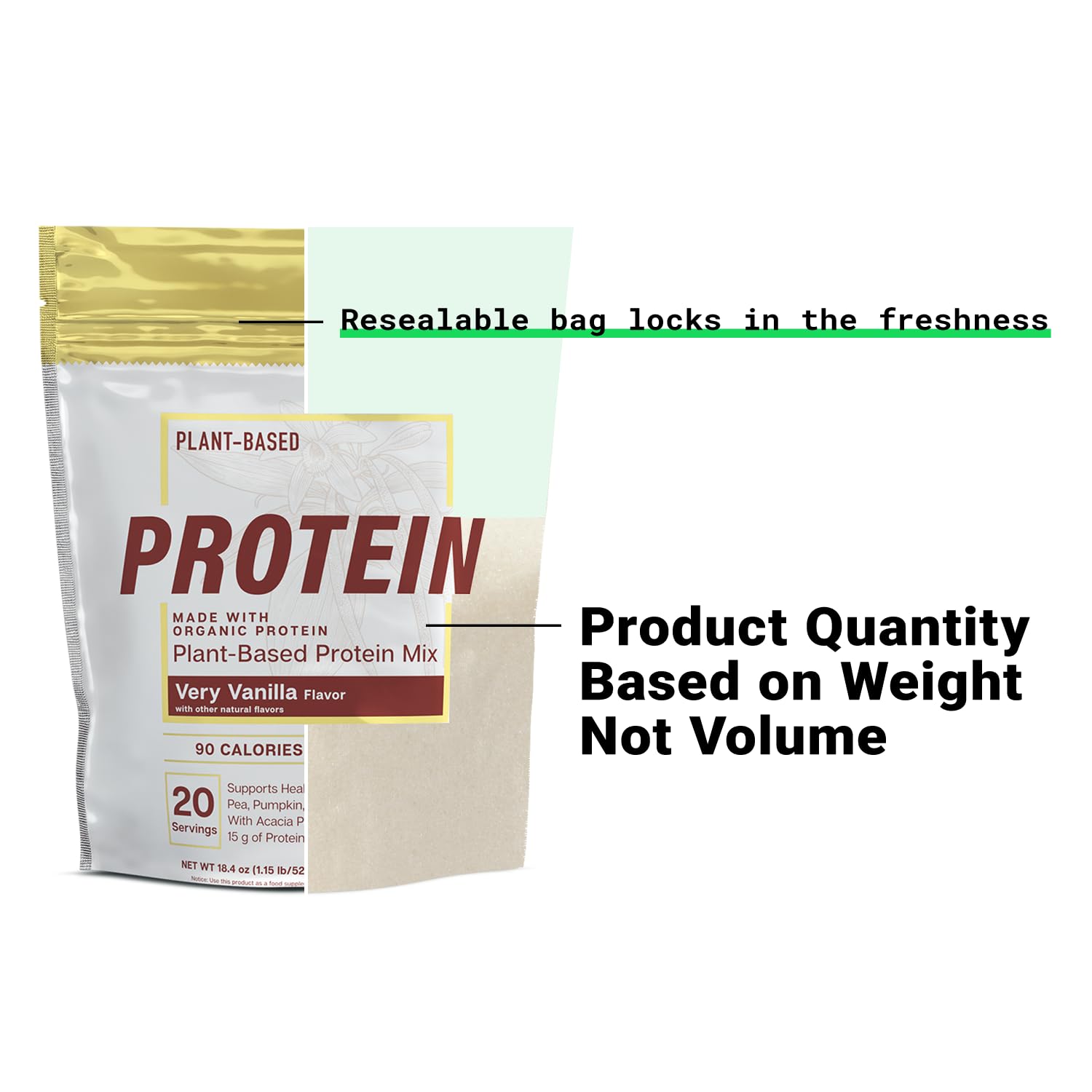Creamy vanilla shake using Essential Elements plant protein balance for everyday nutrition.
