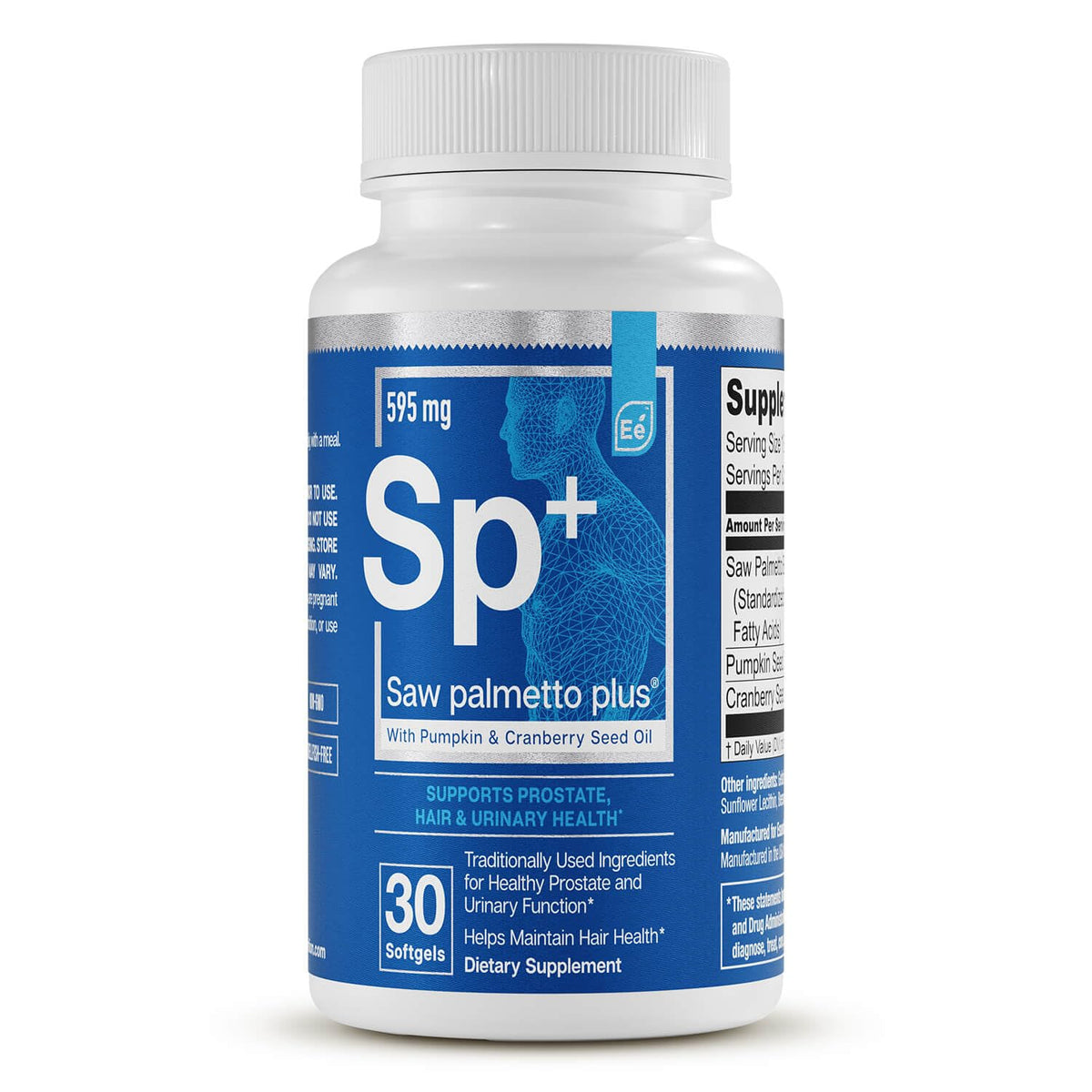 Essential Elements Saw Palmetto Plus bottle promotes male prostate and bladder support.