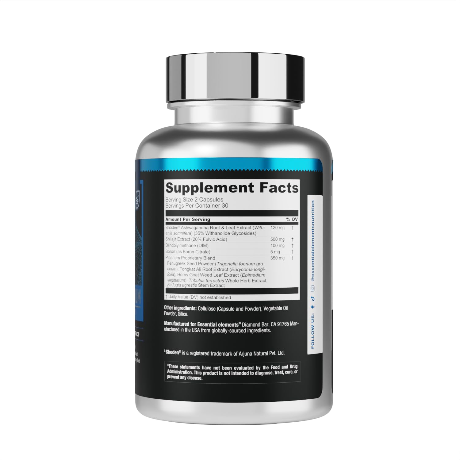 Essential Elements T-Hero Platinum Ashwagandha ingredient close-up
