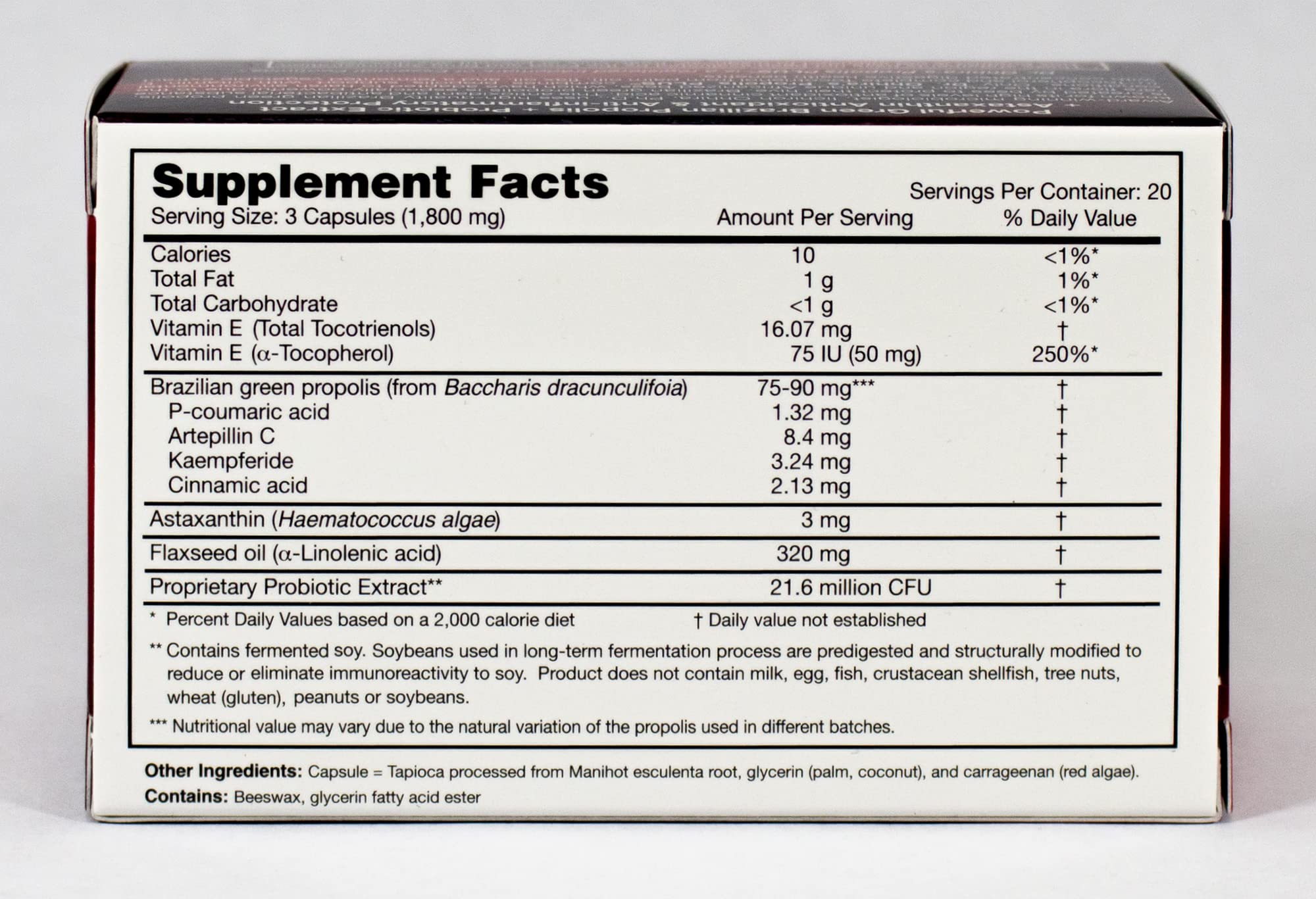 Essential Formulas Dr. Ohhira's Propolis Plus capsules for convenient daily use.