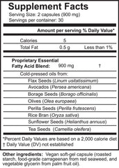 Capsules close-up from Dr Ohhira's vegan omega-3 showing plant-based oils