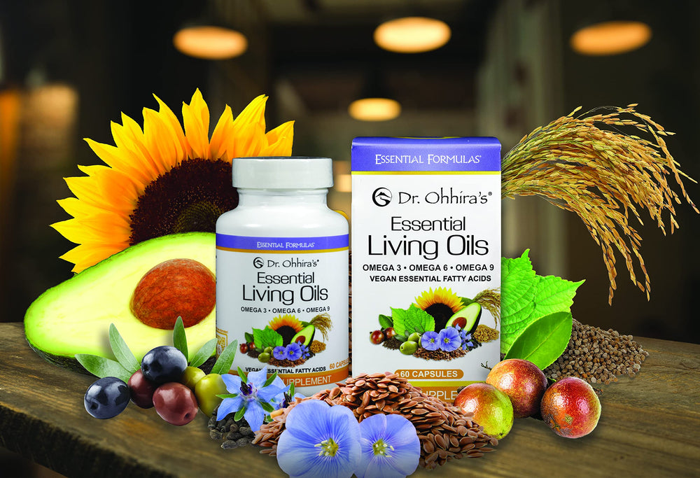 Close-up of Dr Ohhira's vegan omega-3 label highlighting plant-based EFAs