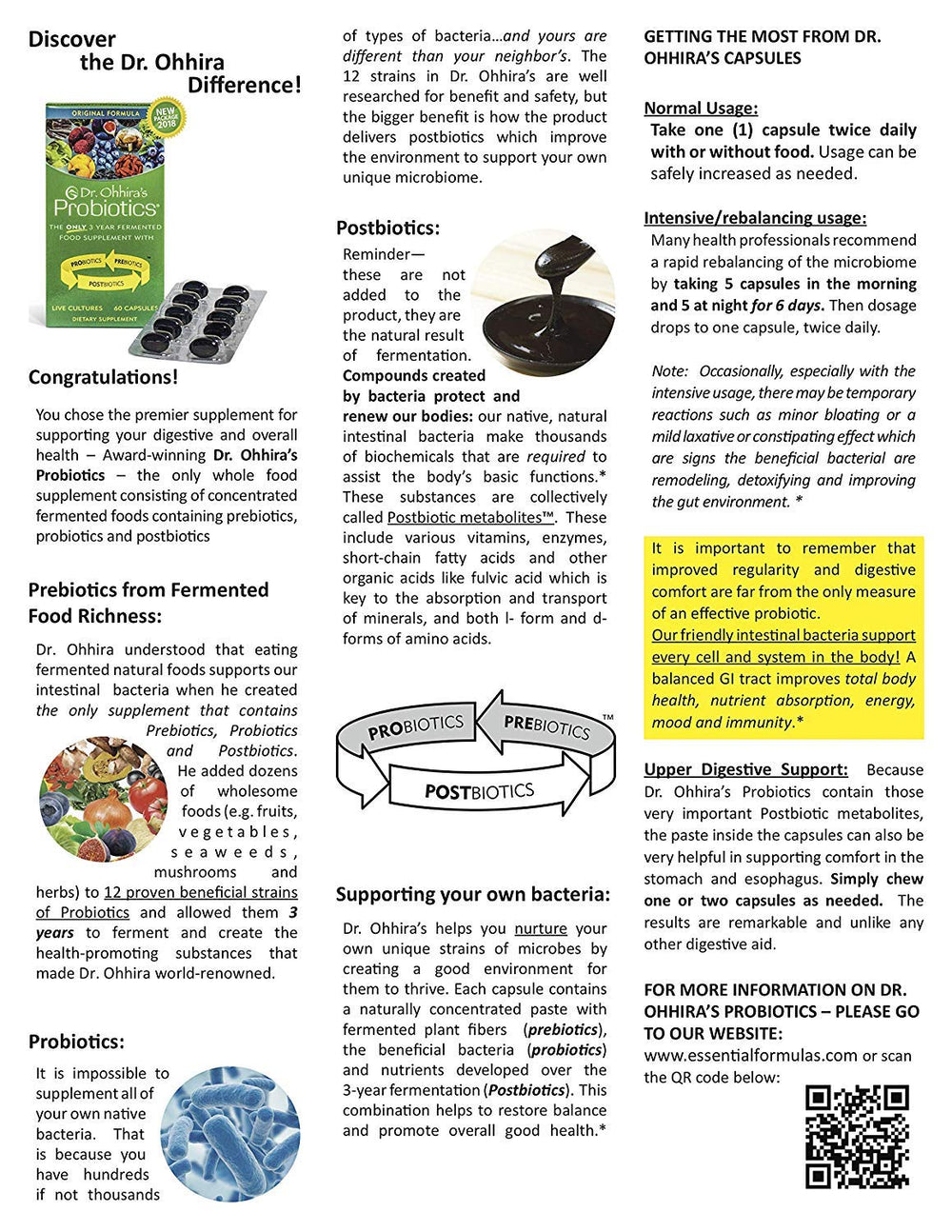 Essential Formulas ingredients with fruits and vegetables highlighting natural fermentation sources.