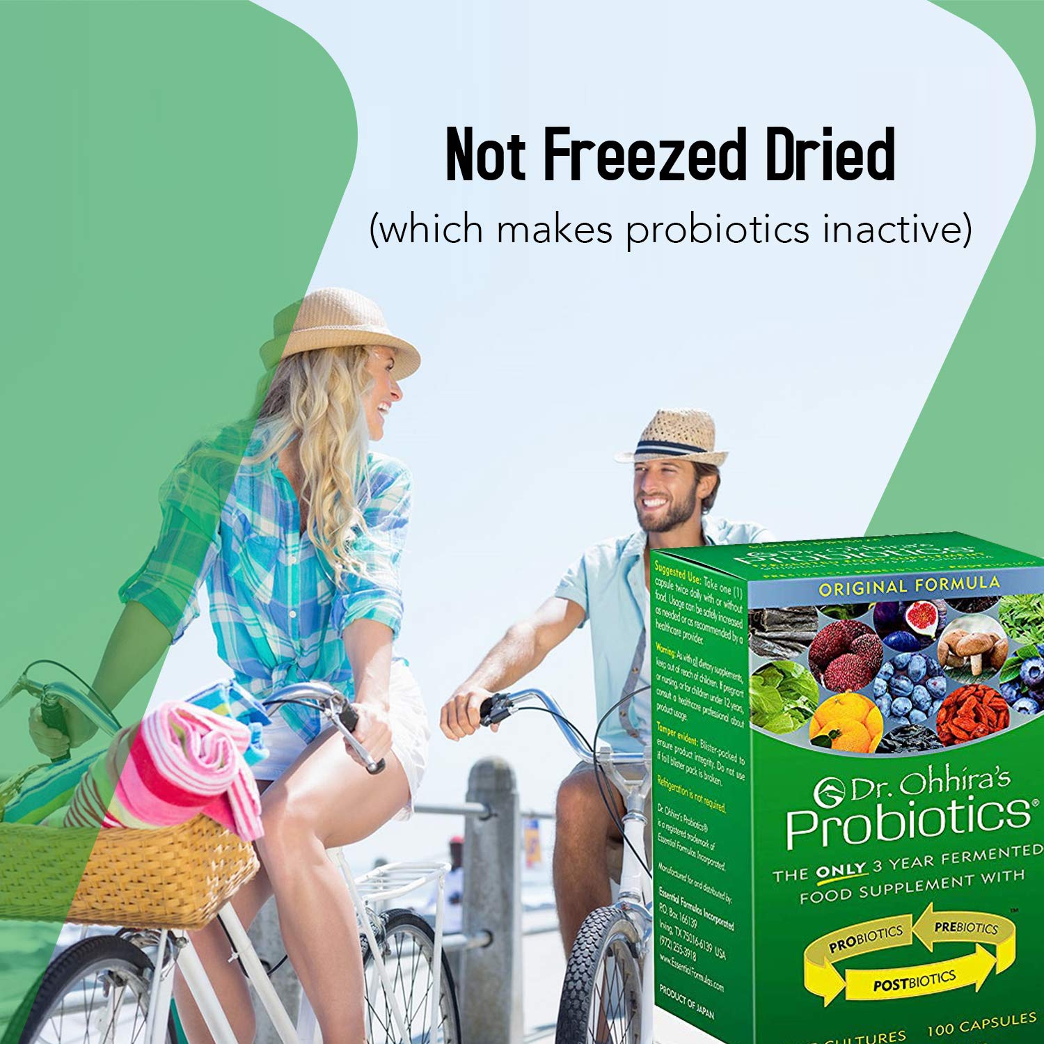 Essential Formulas non-GMO soy-free vegetarian probiotic suitable for varied diets.