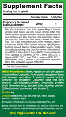 Essential Formulas probiotic ingredients with fruit and vegetable prebiotics for microbiome fuel.