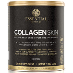 Essential Nutrition Collagen Skin bottle showing hydration support for skin.