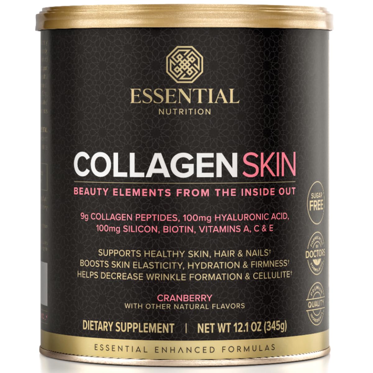 Essential Nutrition Collagen Skin bottle pour showing daily hydration support