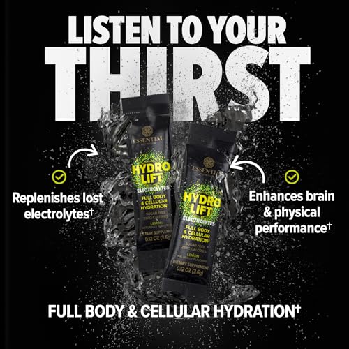Essential Nutrition Hydrolift lemon in a water bottle for daily hydration