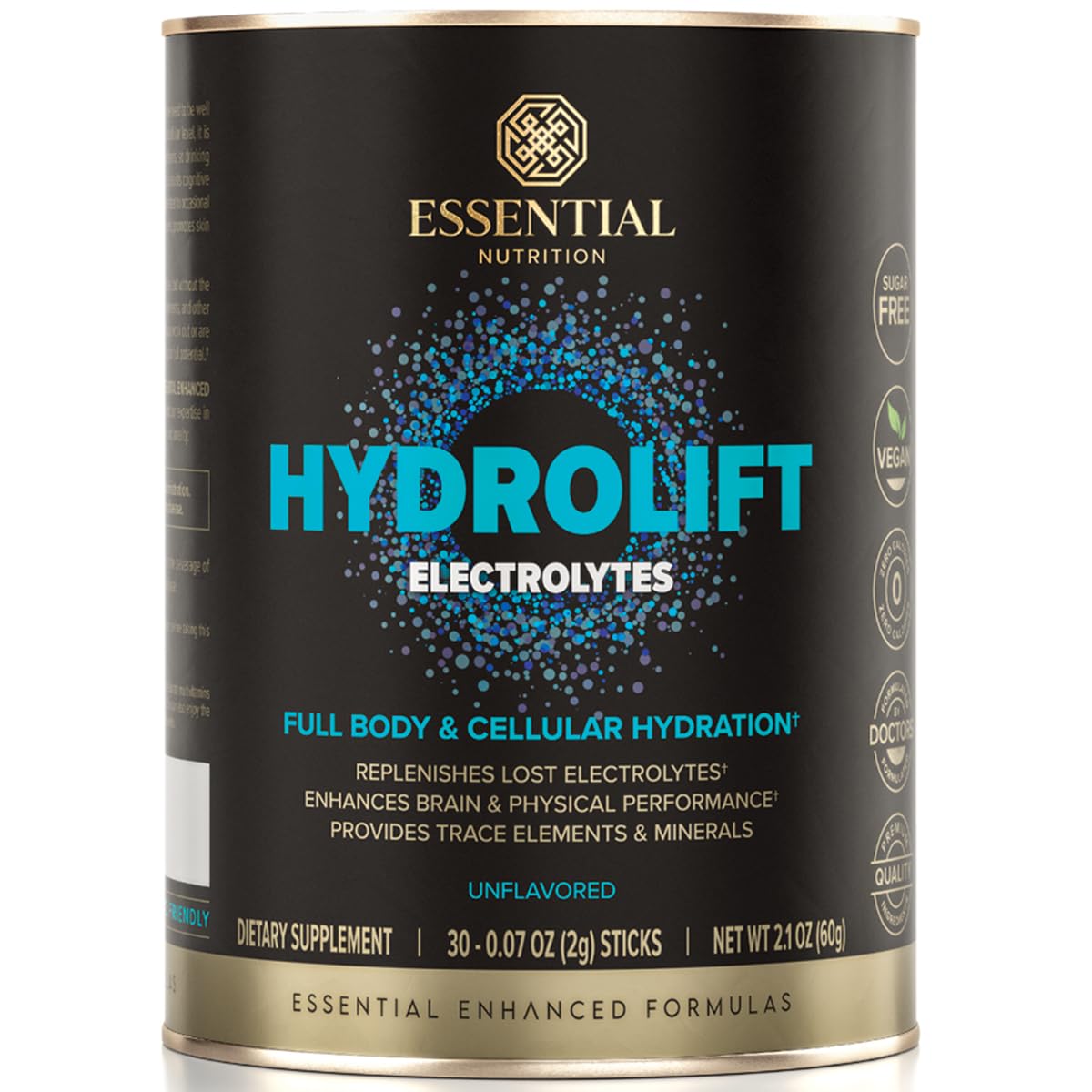 Essential Nutrition Hydrolift sticks in a travel pack for on-the-go hydration.