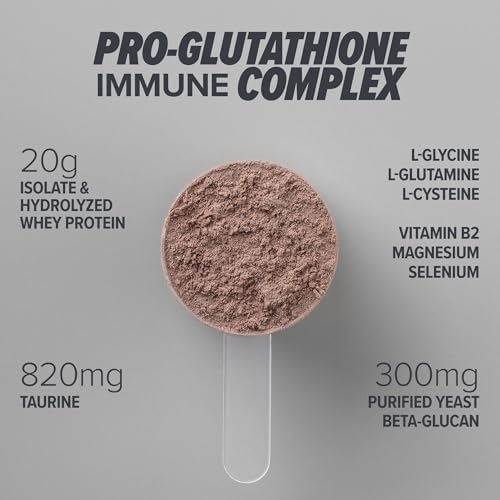 Essential Nutrition Immuno Whey tub being scooped from the container