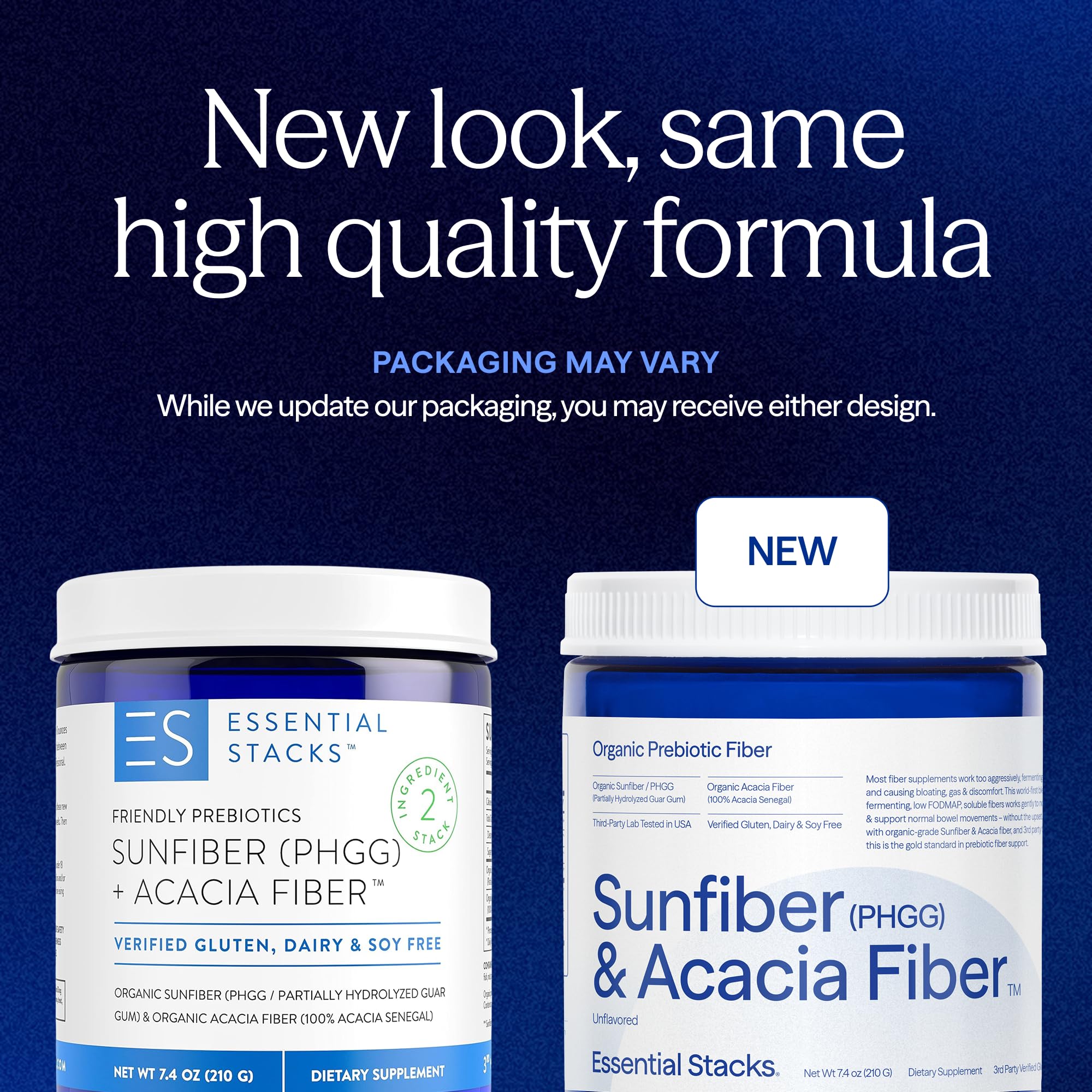 Essential Stacks Sunfiber powder container unflavored and gut-friendly