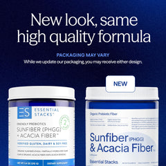 Essential Stacks Sunfiber powder container unflavored and gut-friendly