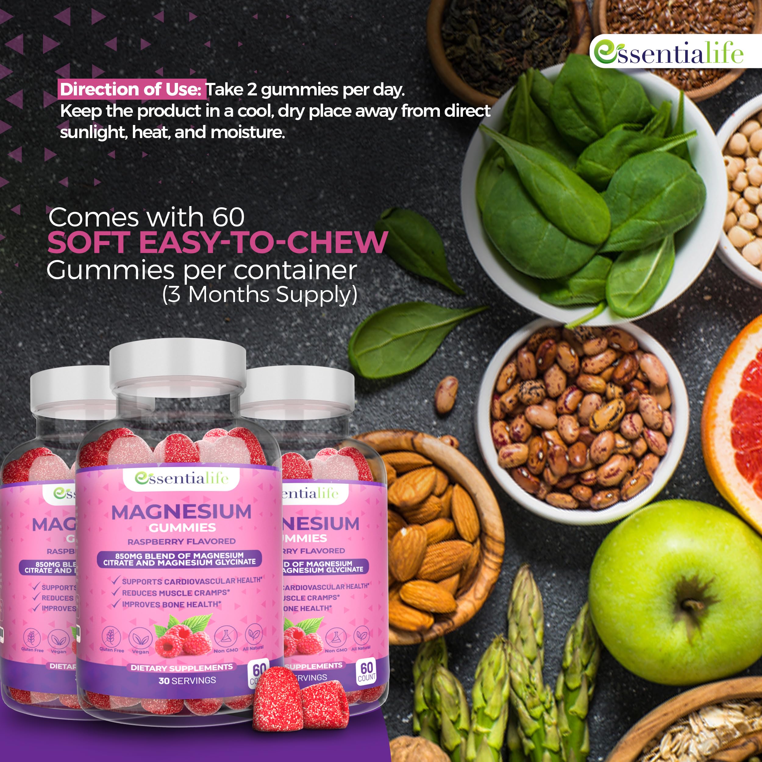 Serving visual emphasizes 100 mg elemental magnesium per serving.