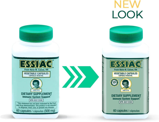 Essiac capsules close-up highlights concentrated herbal extract for daily use