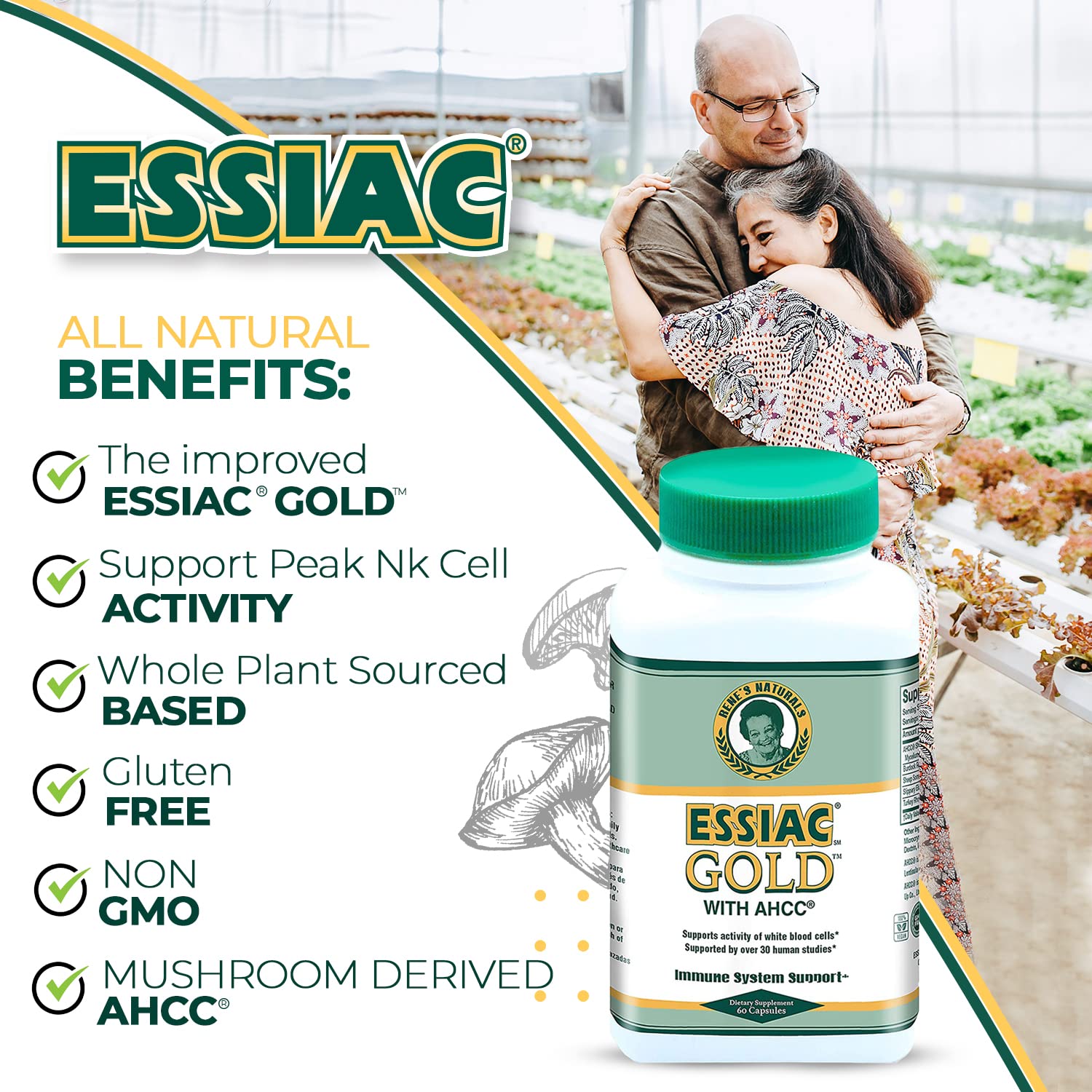 Essiac Gold dose spoon with capsules for convenient use.
