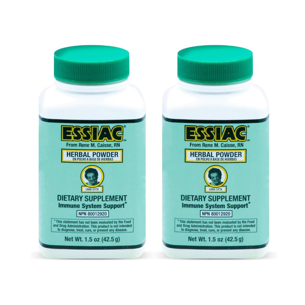 Essiac Original Tea Powder bottle ready for daily wellness rituals with an antioxidant-inspired blend