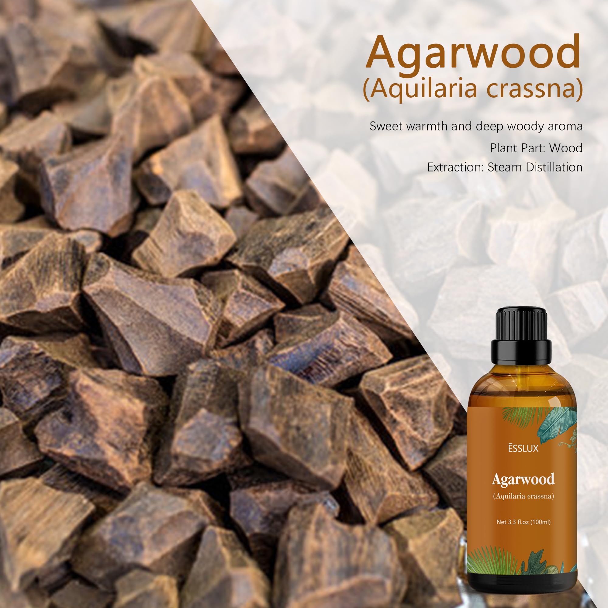 ESSLux agarwood oil ready for diffuser application to create a calm ambience.