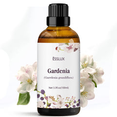 ESSLUX Gardenia essential oil 100ml bottle with dropper for easy dosing and diffusion.