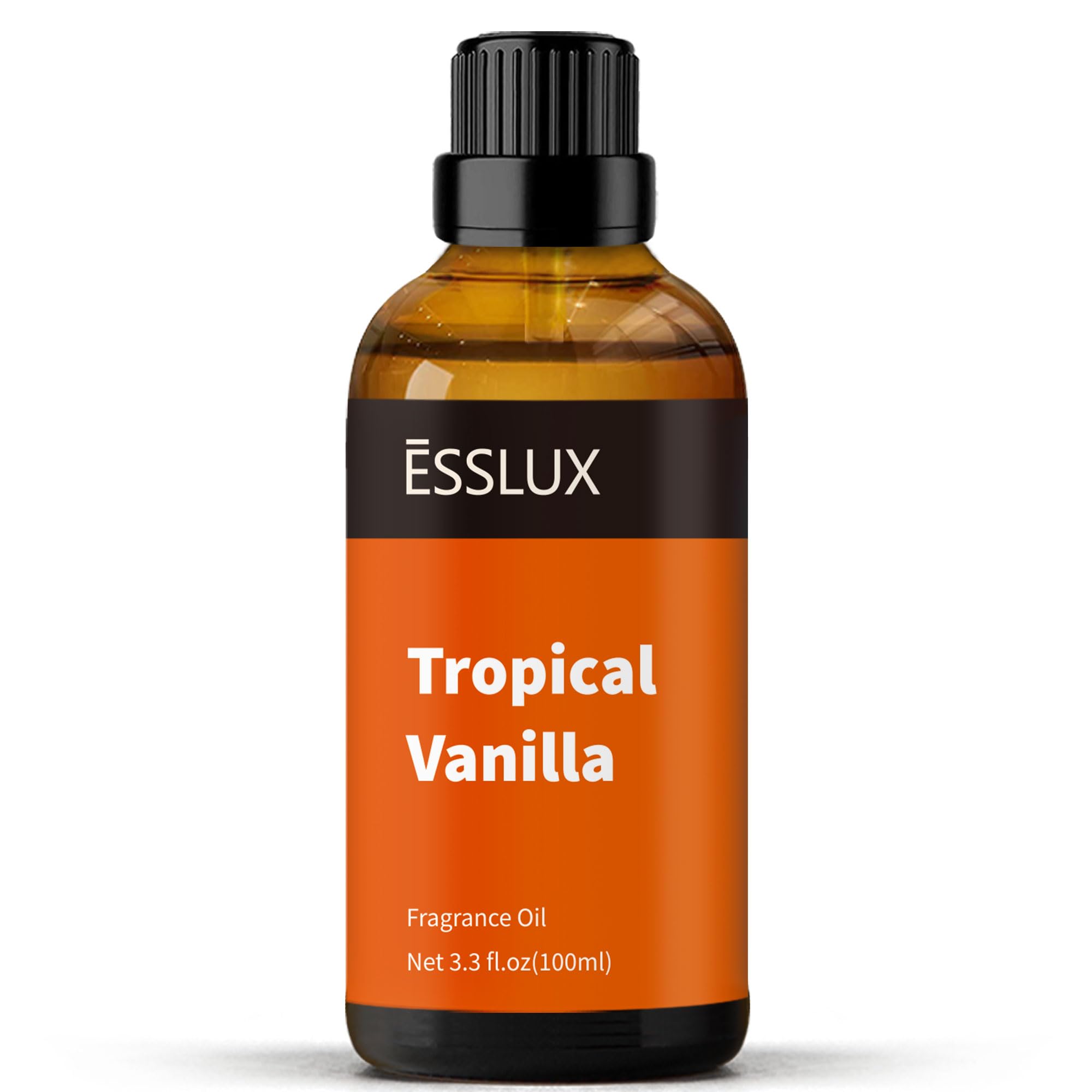 ESSLUX Tropical Vanilla diffuser oil bottle adds a welcoming tropical aroma to any room.