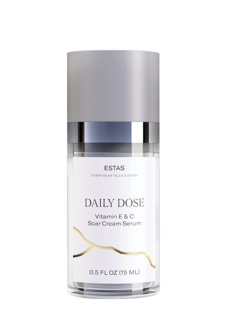ESTAS Beauty Scar Cream packaging shows fragrance-free, travel-friendly tube.