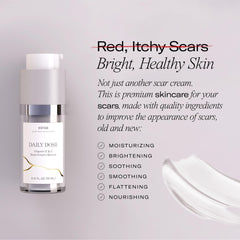 Close-up of ESTAS Beauty Scar Cream tube with smooth, non-greasy texture.