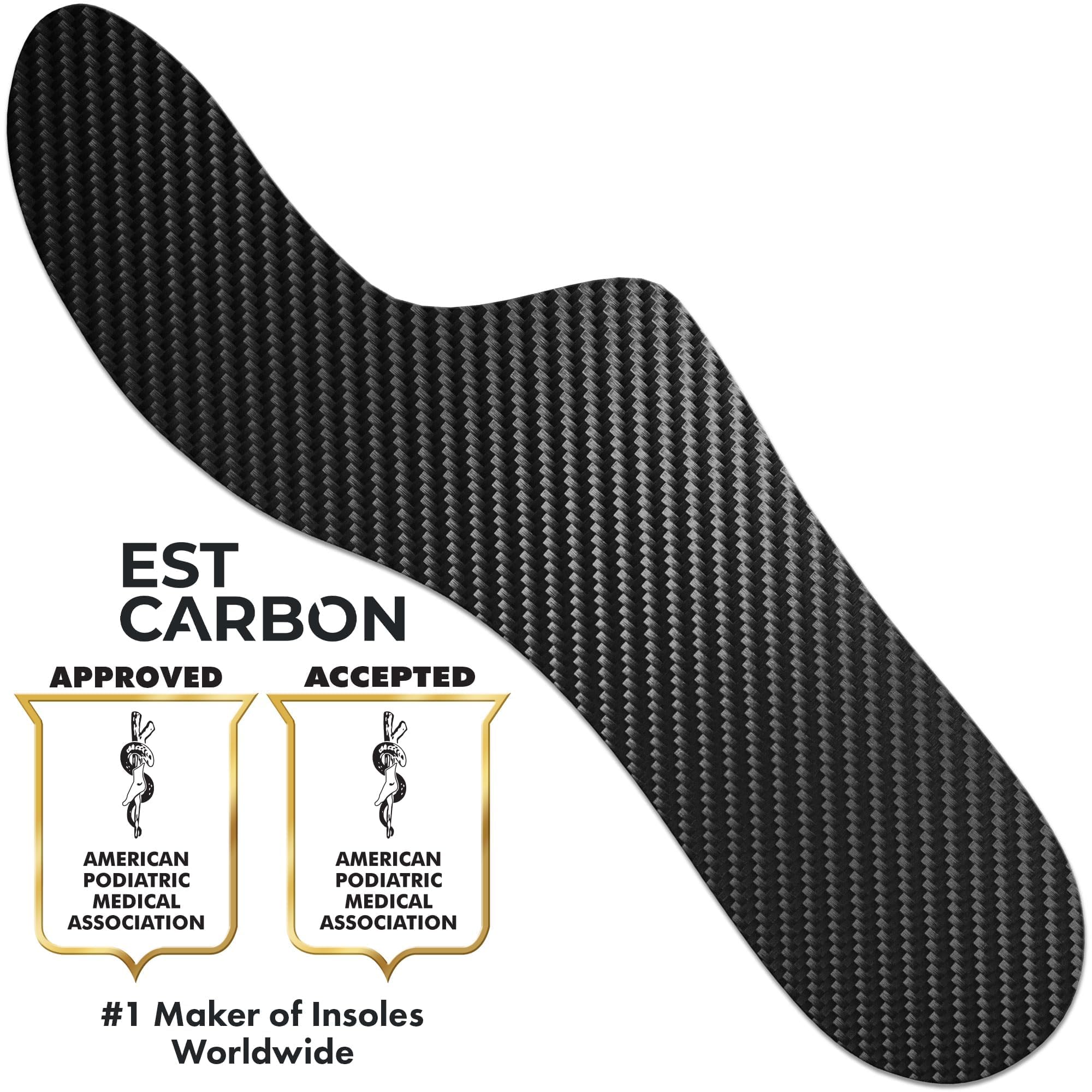 ESTCARBON carbon fiber insole close-up of 3K twill material for durability