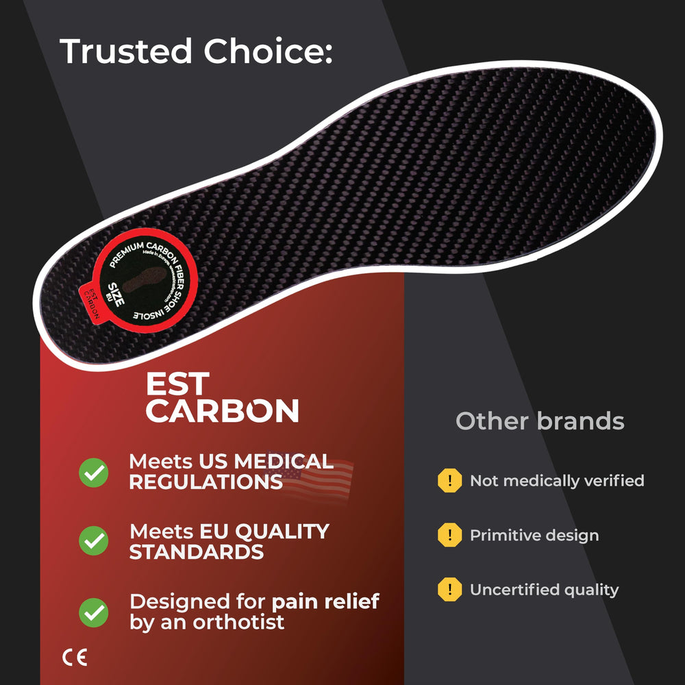EstCarbon foot stability for flat feet and overpronation control.