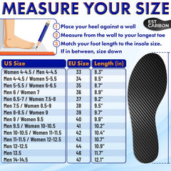 ESTCARBON carbon fiber insole close-up emphasizes rigid support for the forefoot.