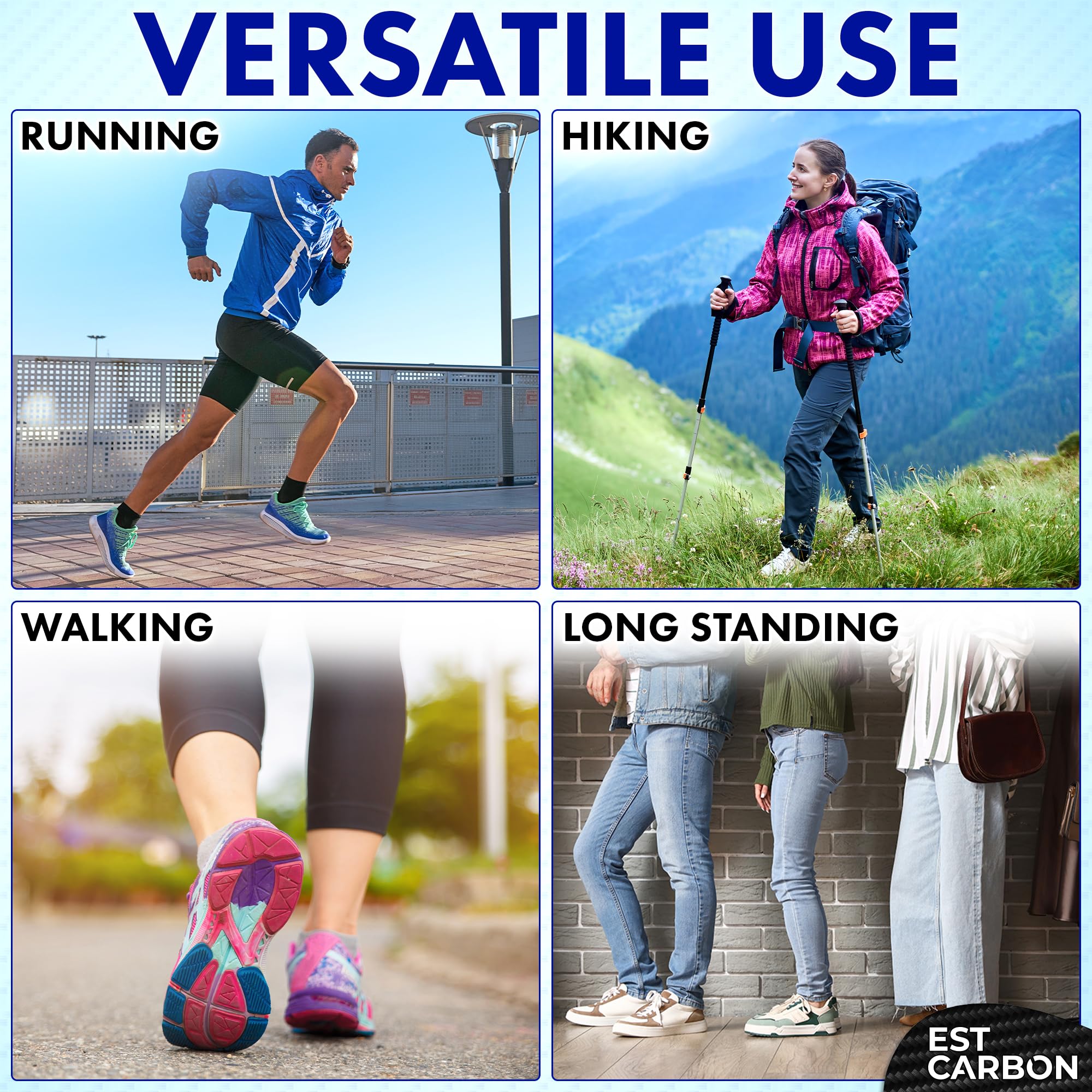 EstCarbon carbon fiber insole inside shoe providing midfoot support