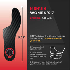 ESTCARBON carbon-fiber insole for thin sport soles supports arches during activity.