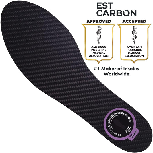 ESTCARBON insoles provide shock-absorption to reduce fatigue during runs.