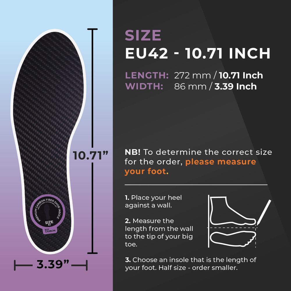 ESTCARBON size guide image helps you find the right fit for athletic use.