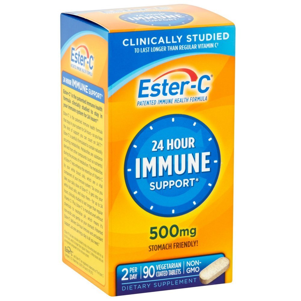 Ester-C 500 mg coated tablets triple pack, gentle on stomach and non-acidic