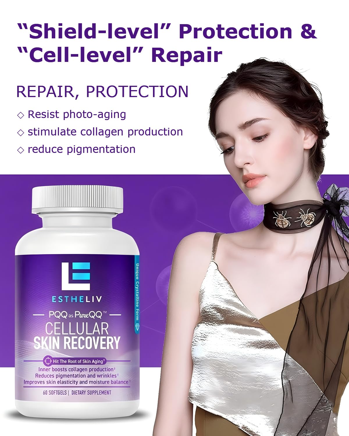 ESTHELIV daily routine setup with pills and water for convenience