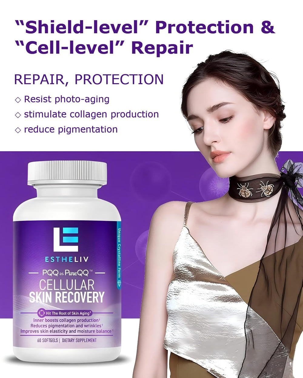 ESTHELIV daily routine setup with pills and water for convenience