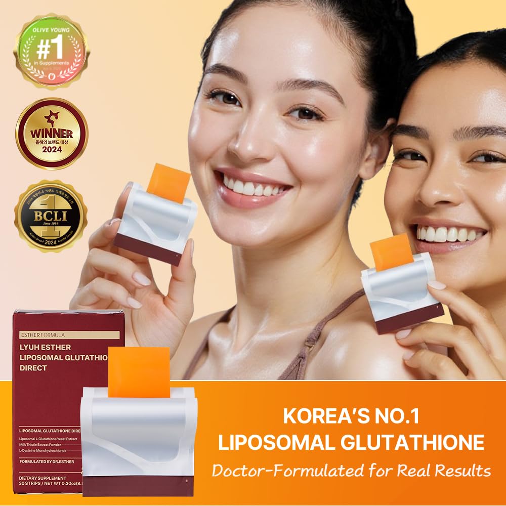 ESTHER FORMULA Liposomal Glutathione Strips with zesty lemon flavor and no sugar