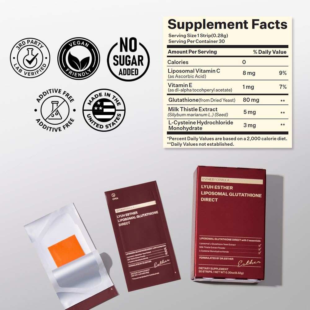 ESTHER FORMULA Liposomal Glutathione Strips fitting into daily routine without water