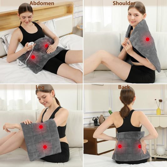 ESTINGO back neck shoulder heat pad delivers broad warmth.